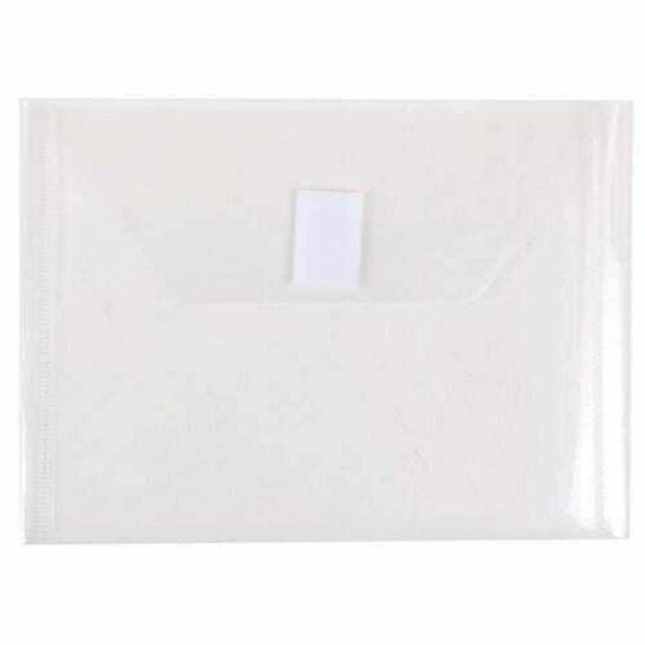 JAM Paper 5.5" x 7.5" Plastic Booklet Envelopes with Hook & Loop Closure, 24ct.